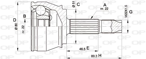 OPEN PARTS jungčių komplektas, kardaninis velenas CVJ5361.10